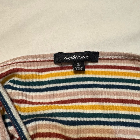Ambiance Multi Colored Striped Halter Top - Picture 6 of 6
